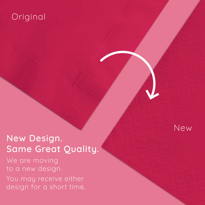 Hot Magenta 2-Ply Beverage Napkins 600 ct Emboss Callout Image