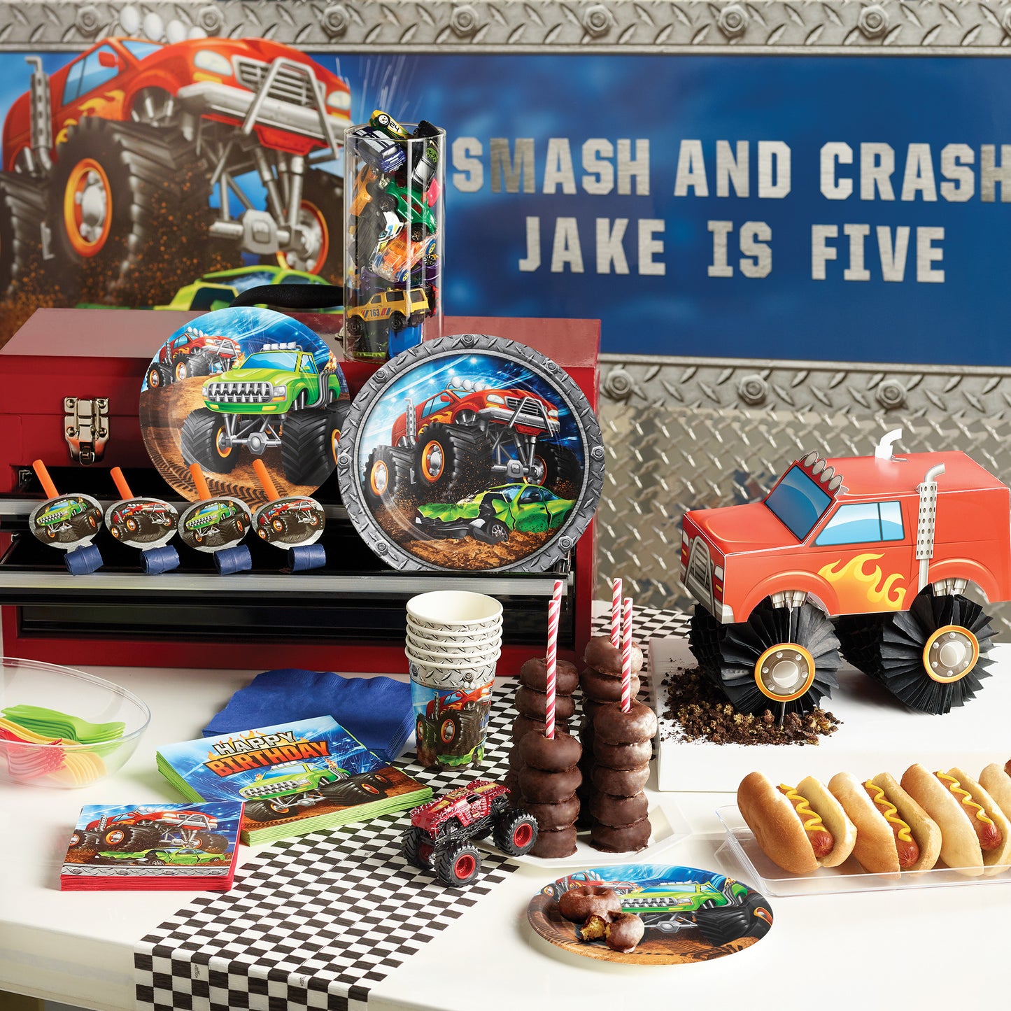 Monster Truck Dessert Plates 96 ct