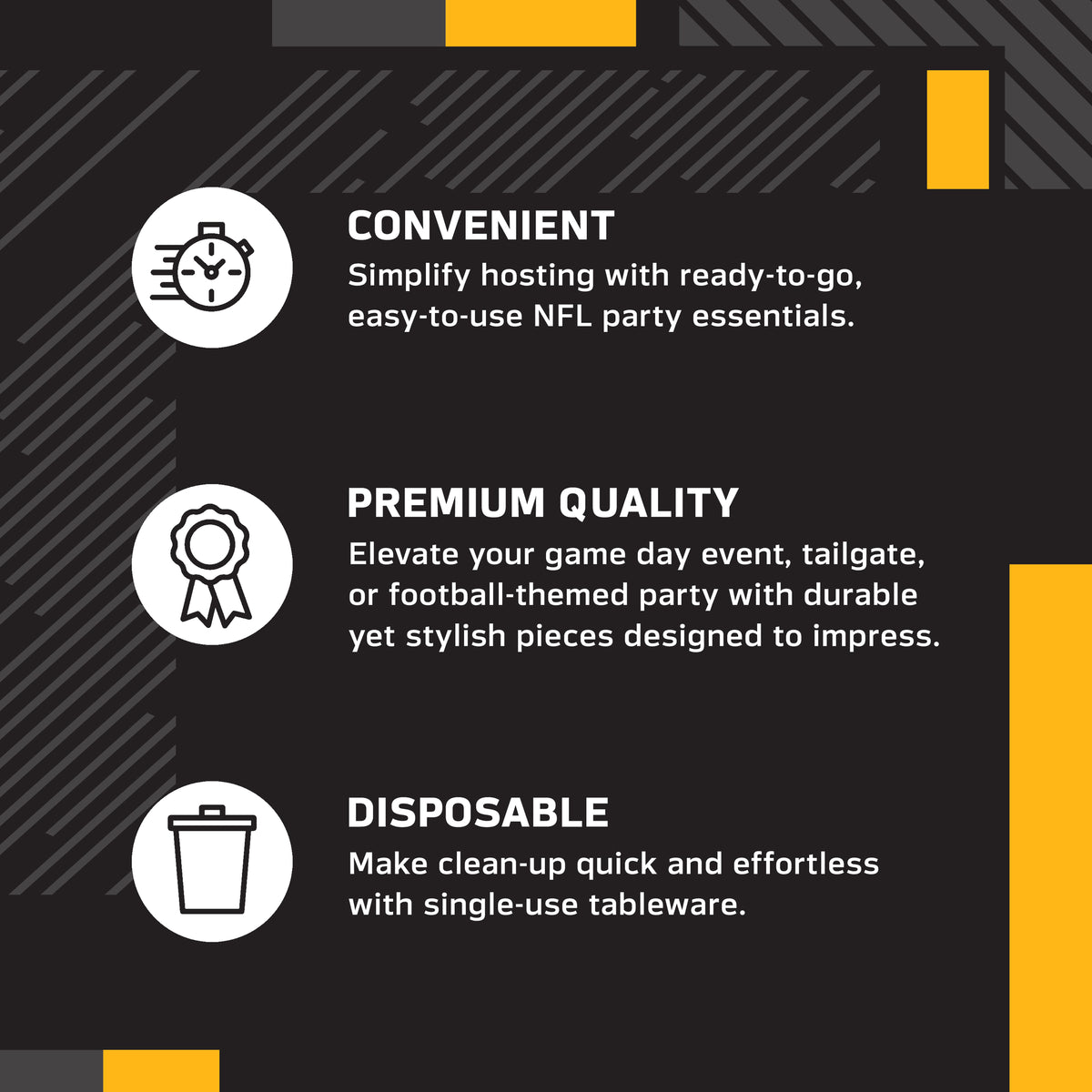 Officially Licensed Pittsburgh Steelers NFL Football Tablecloths 12 ct Bulk