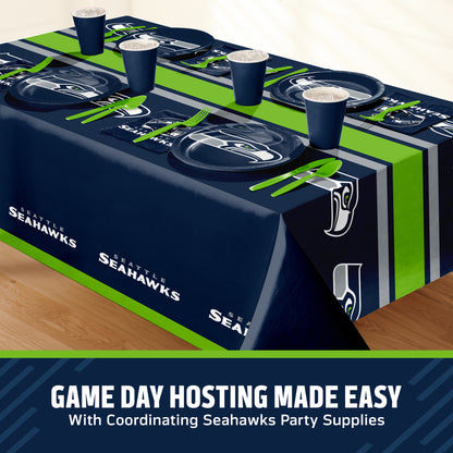 Officially Licensed Seattle Seahawks NFL Football Dinner Plates 96 ct Bulk