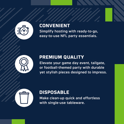 Officially Licensed Seattle Seahawks NFL Football Tablecloths 12 ct Bulk