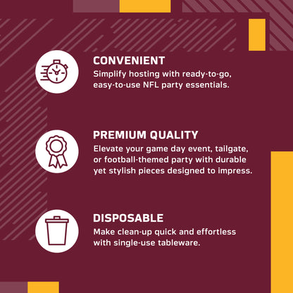 Officially Licensed Washington Commanders NFL Football Plastic Tablecloths 12 ct Bulk