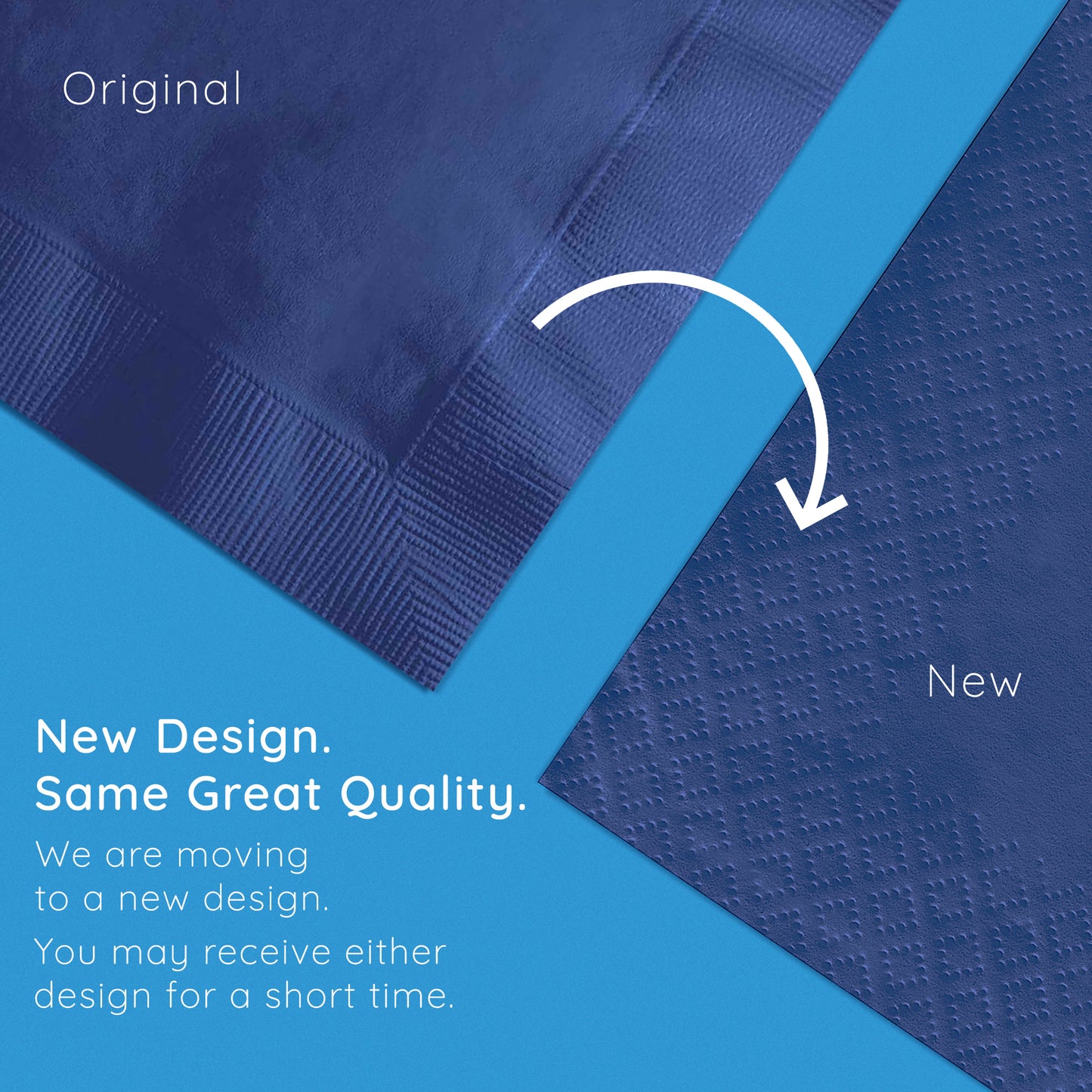 Navy 2-Ply Luncheon Napkins 600 ct Emboss Callout Image