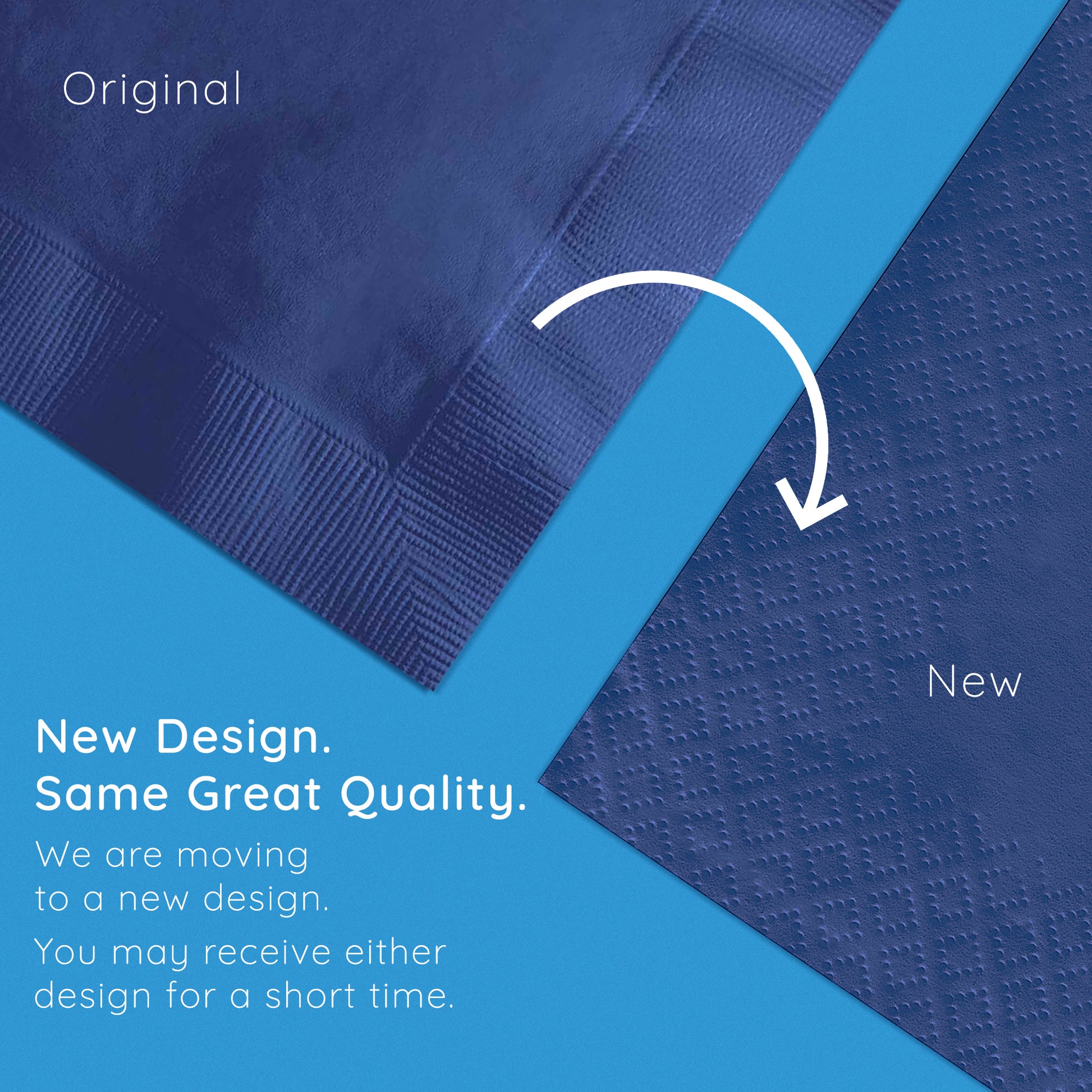 Navy 2-Ply Beverage Napkins 600 ct Emboss Callout Image