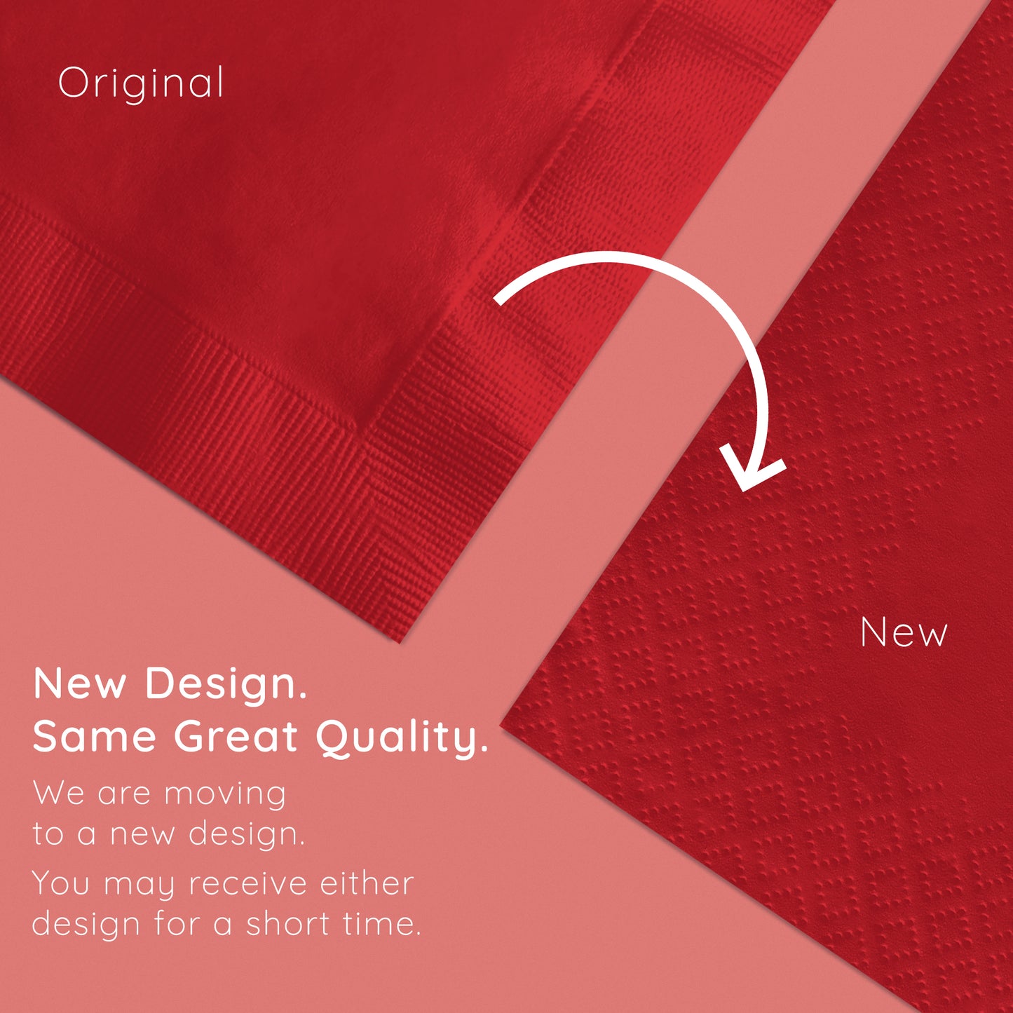 Classic Red Beverage Napkins 3-Ply 500 ct Emboss Callout Image