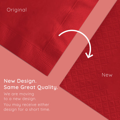 Classic Red Beverage Napkins 3-Ply 500 ct Emboss Callout Image