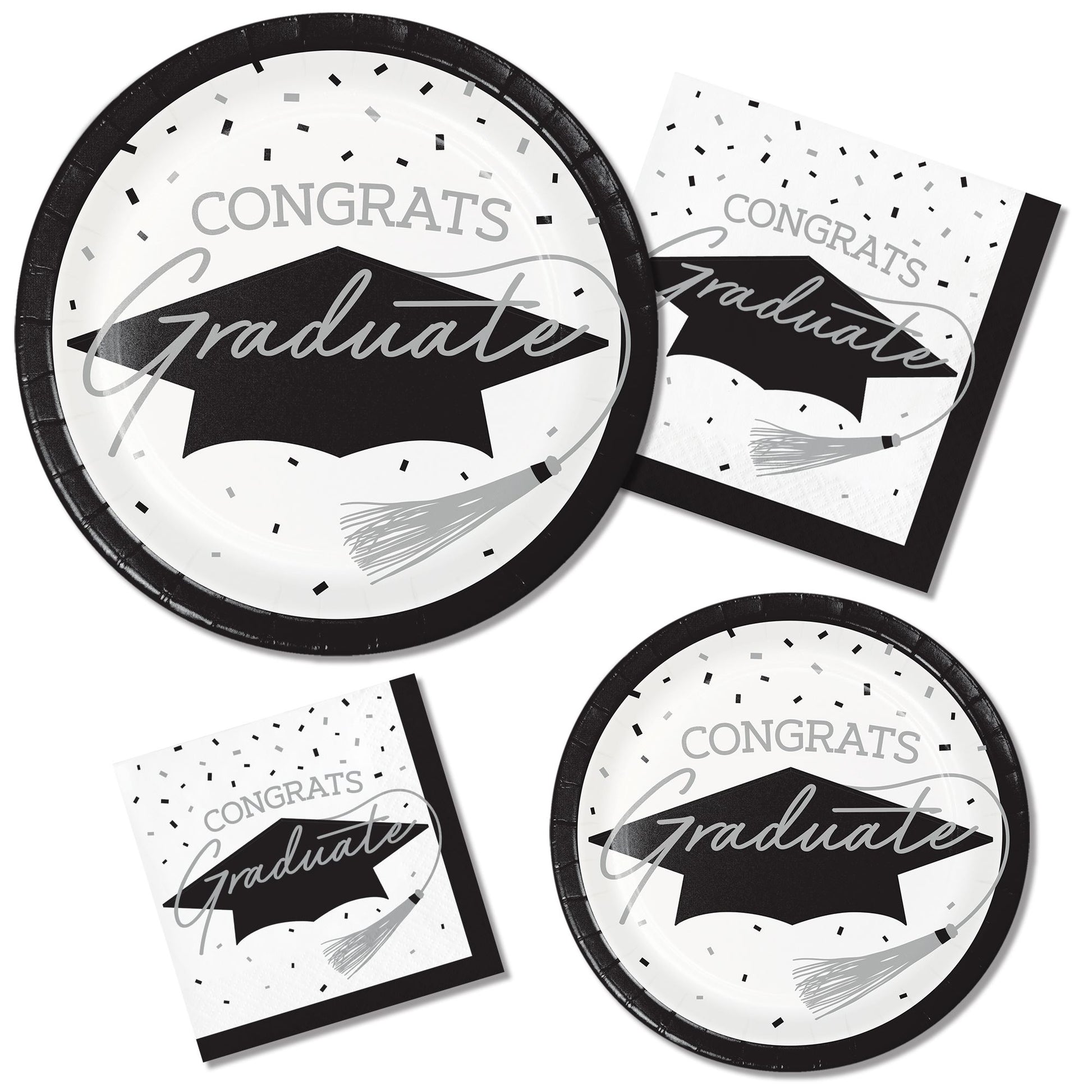 School Spirit White Graduation Beverage Napkins 360 ct Lifestyle Image