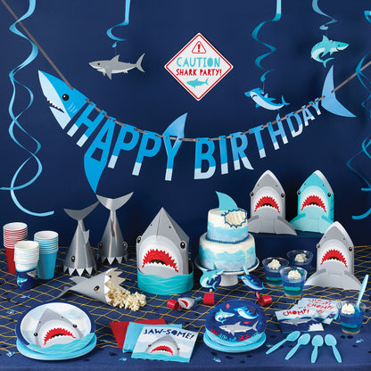 Shark Party Dinner Plates 96 ct