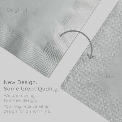 Shimmering Silver 2-Ply Beverage Napkins 600 ct Emboss Callout Image