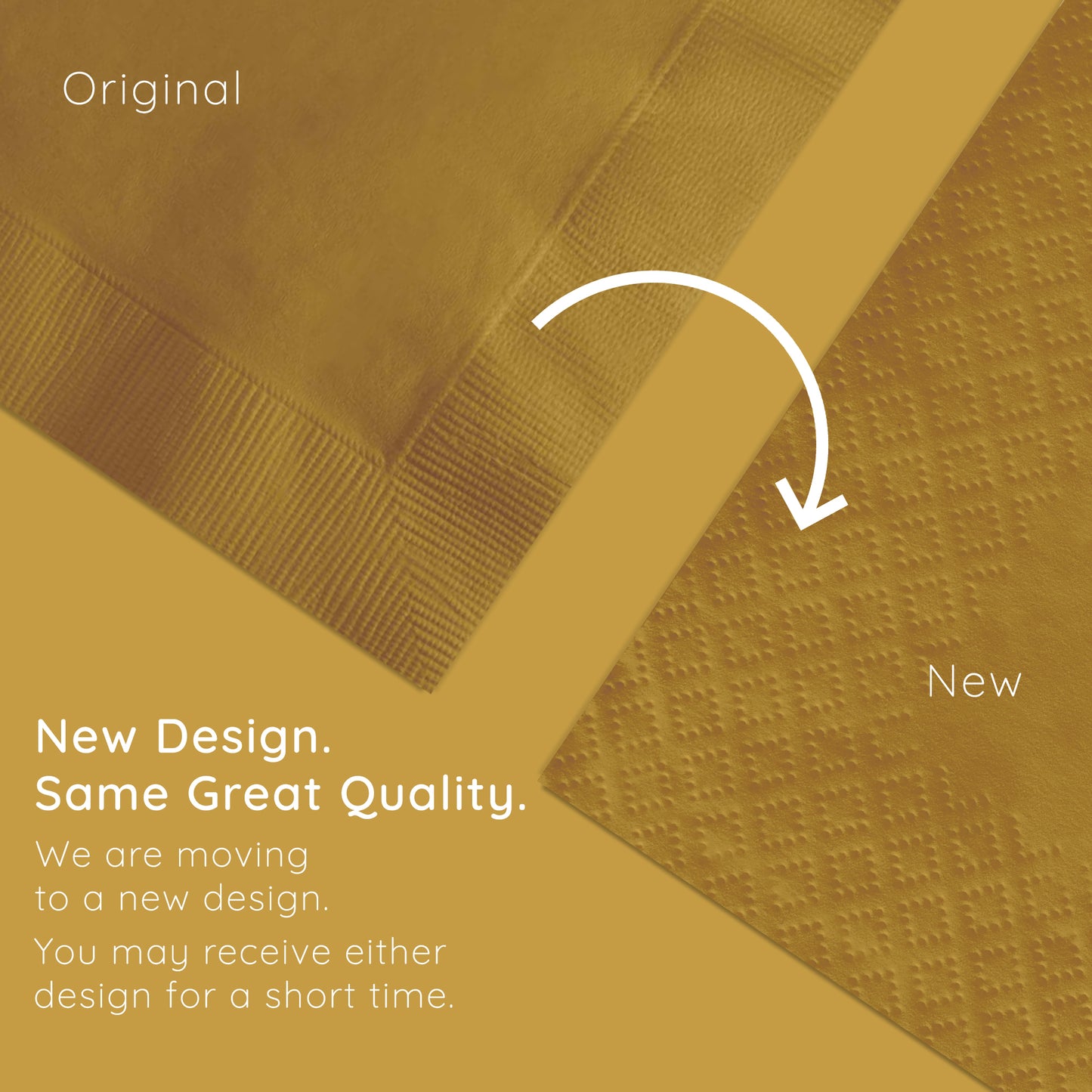 Glittering Gold Beverage Napkins 2-Ply 1200 ct Emboss Callout Image