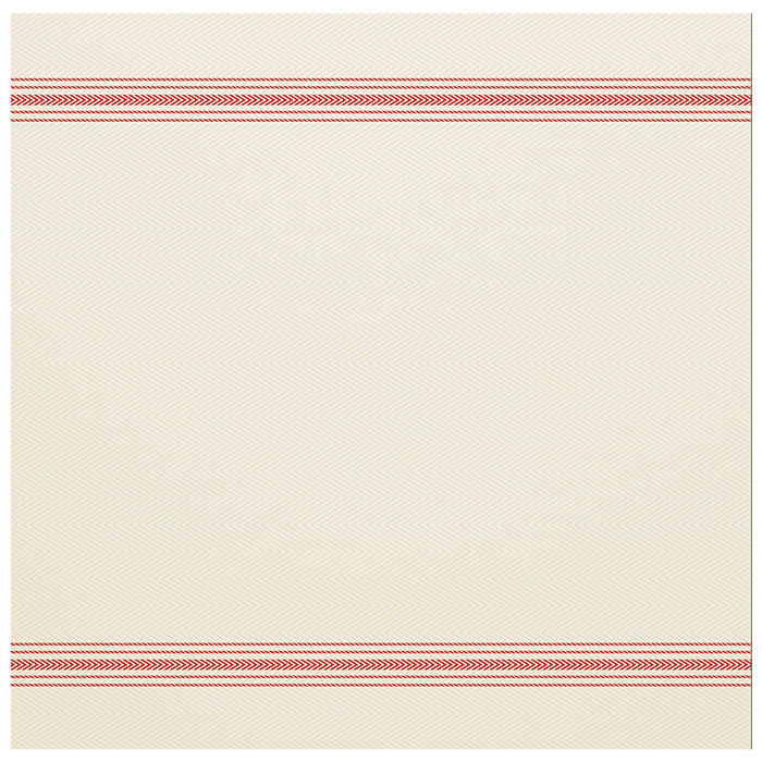 15.5" x 15.5" FashnPoint White and Red Stripe Dinner Napkins Flat Pack 750 ct