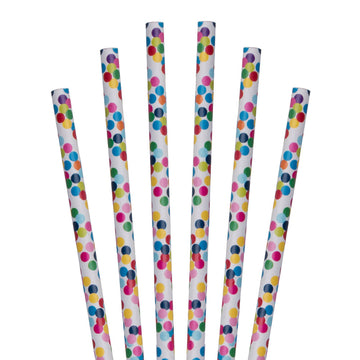 7.75" Party Dots Jumbo Paper Straws - 4800 ct.