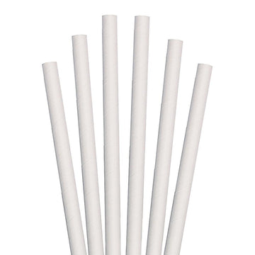 10" White Giant Paper Straws - 2800 ct.