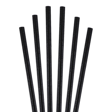 7.75" Black Jumbo Paper Straws - 600 ct.