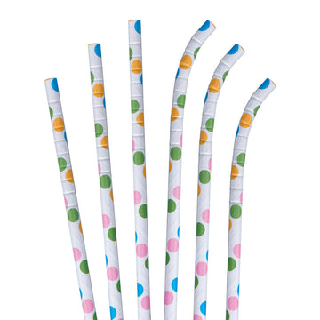7.75" Confetti Dot Eco-Flex Paper Straws - 4800 ct.