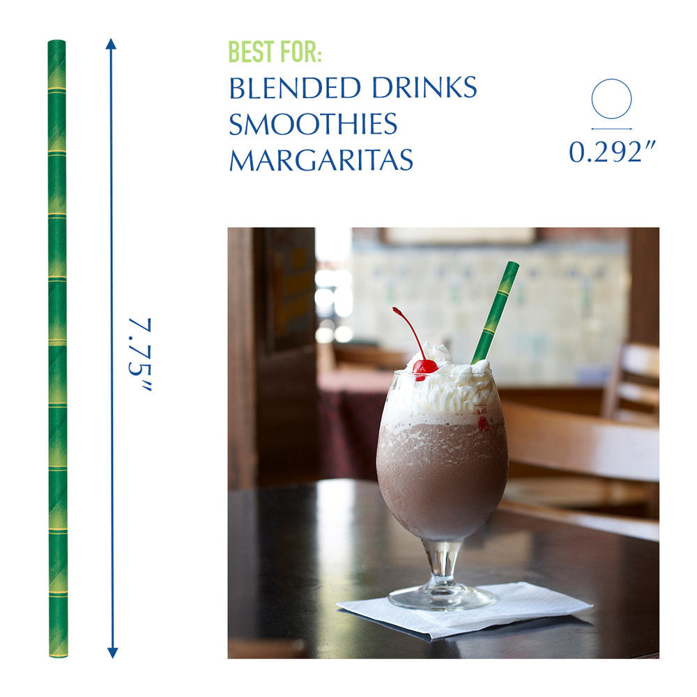 7.75" Bamboo Giant Paper Straws - 2800 ct.