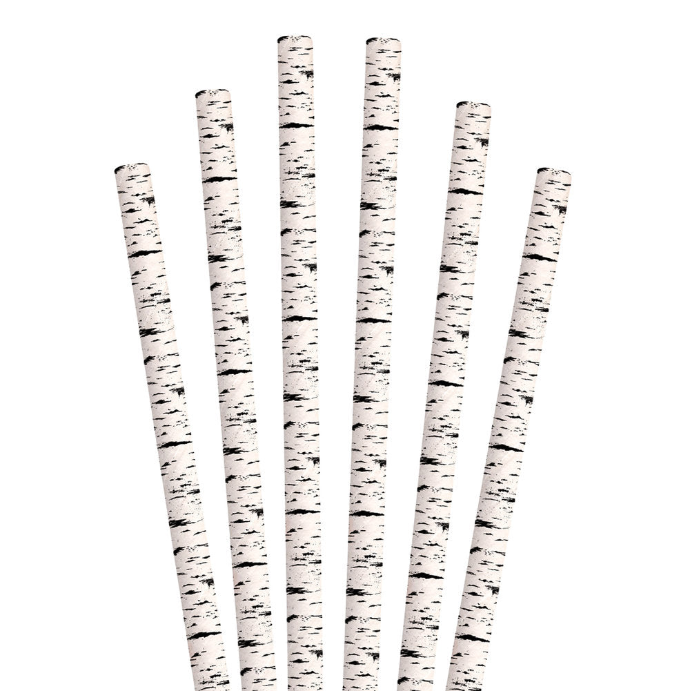 7.75" Black Birch Tree Jumbo Paper Straws - 4800 ct.