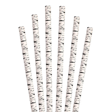 7.75" Black Birch Tree Jumbo Paper Straws - 4800 ct.