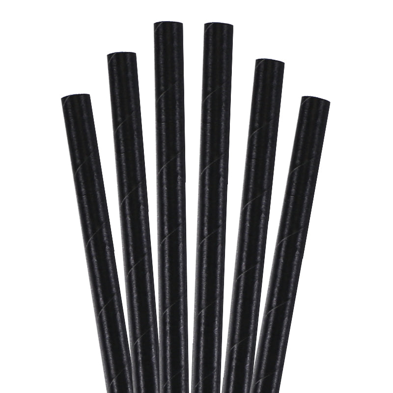 8.5" Black Colossal Paper Straws - 1480 ct.
