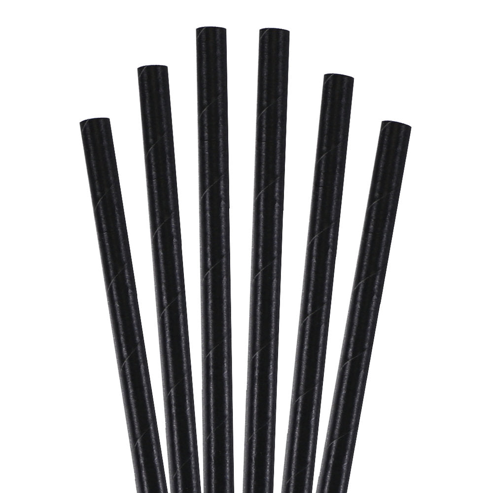 7.75" Black Giant Paper Straws - 2800 ct.