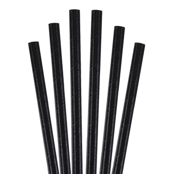 5.75" Black Giant Paper Straws - 4400 ct.
