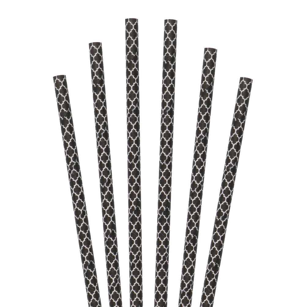 7.75" Elegant Black Jumbo Paper Straws - 4800 ct.