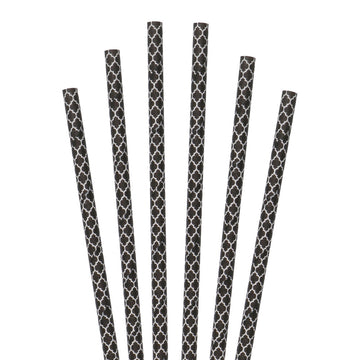 7.75" Elegant Black Jumbo Paper Straws - 4800 ct.