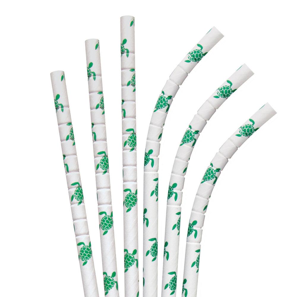 7.75" Sea Turtle Eco-Flex Paper Straws - 600 ct.