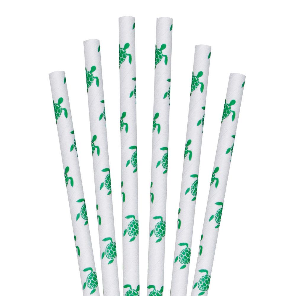 7.75" Sea Turtle Jumbo Paper Straws - 4800 ct.