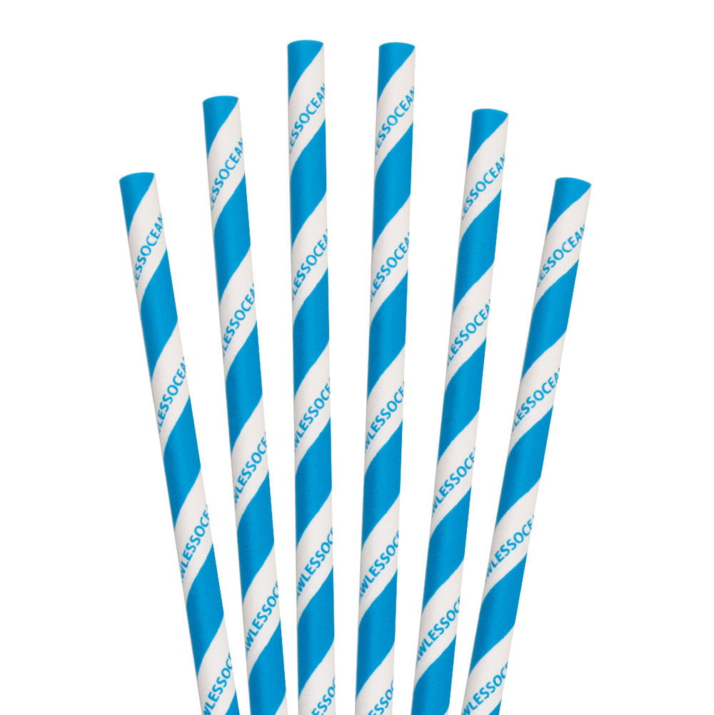 7.75" StrawLESS OCEAN Jumbo Paper Straws - 4800 ct.