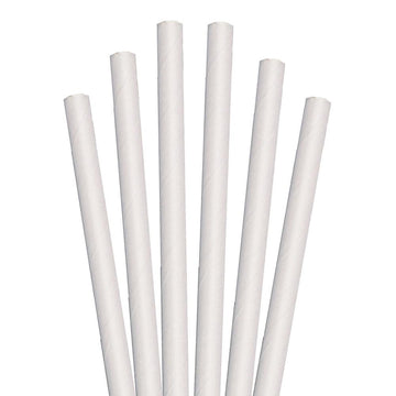 8.5" White Colossal Paper Straws - 1480 ct.