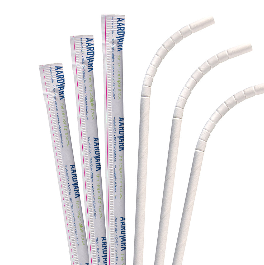 Snowflake and Striped Christmas Paper Straws, 7-3/4-inch, 40-Piece