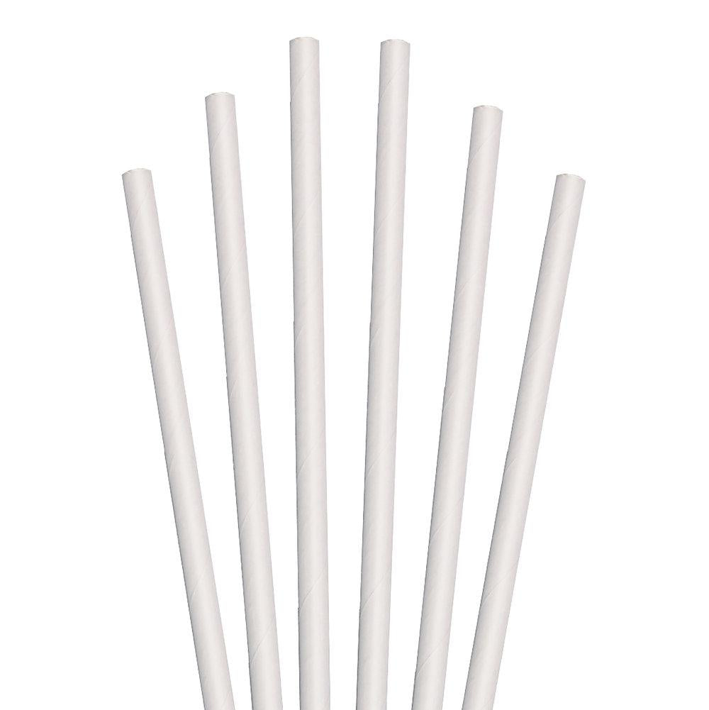 5.75" White Cocktail Paper Straws - 7000 ct.
