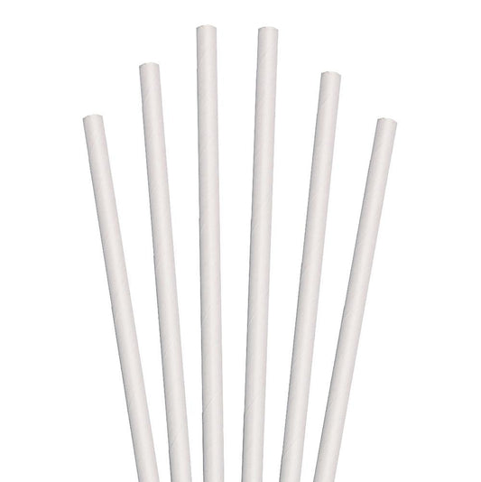 5.75" White Cocktail Paper Straws - 7000 ct.