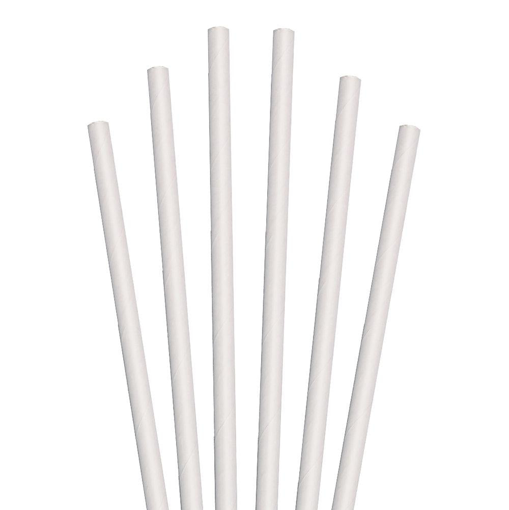 7.75" White Jumbo Paper Straws - 6200 ct.