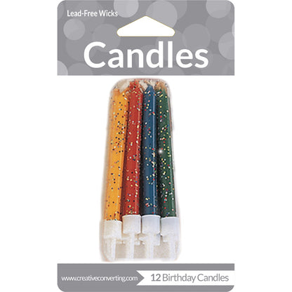 Assorted Glitter Candles 72 ct