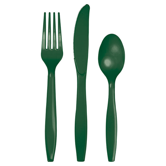 Hunter Green Assorted Plastic Cutlery 288 ct