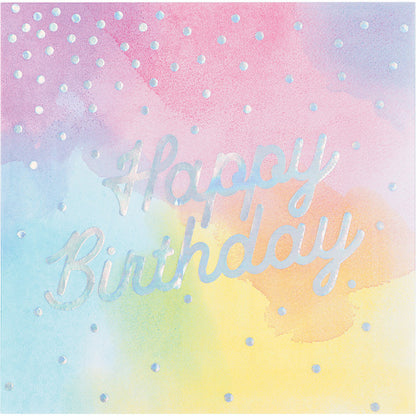 Iridescent Party Happy Birthday Luncheon Napkins 192 ct