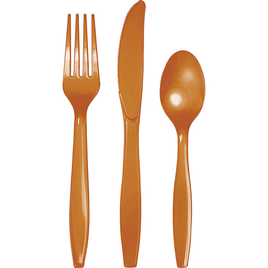 Pumpkin Spice Orange Assorted Plastic Cutlery 288 ct