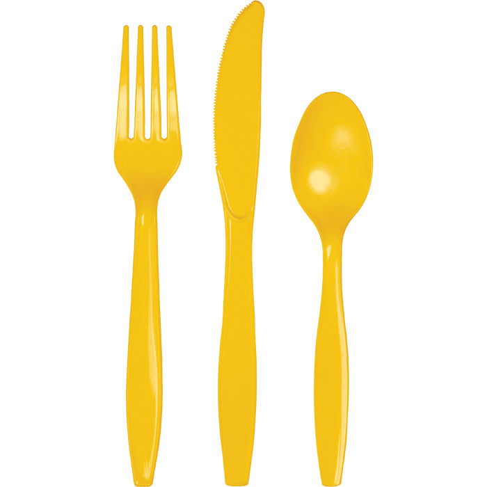 School Bus Yellow Assorted Plastic Cutlery 288 ct