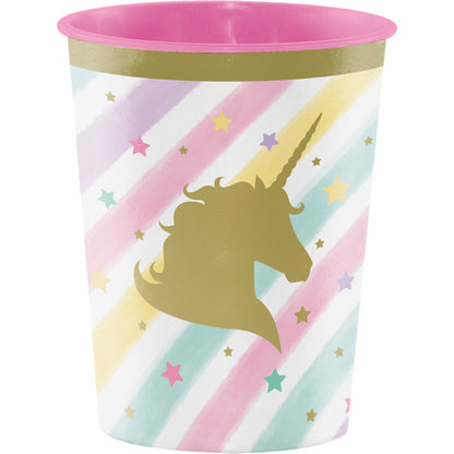 Sparkle Unicorn 16 oz Plastic Keepsake Cups 12 ct