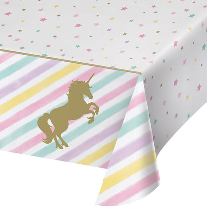Sparkle Unicorn Plastic Tablecloths 6 ct
