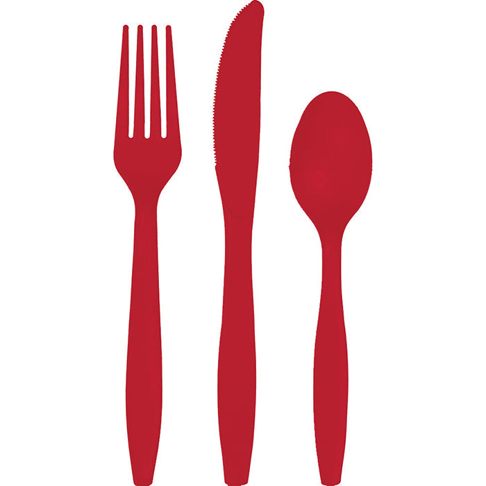 Value Friendly Classic Red Assorted Plastic Cutlery 216 ct