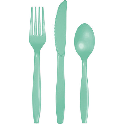 Value Friendly Fresh Mint Green Assorted Plastic Cutlery 216 ct