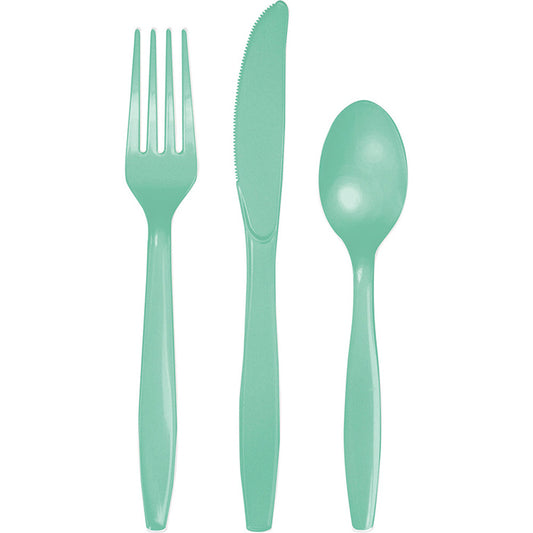 Value Friendly Fresh Mint Green Assorted Plastic Cutlery 216 ct