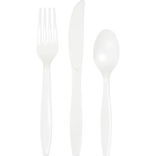 Value Friendly White Assorted Plastic Cutlery 216 ct